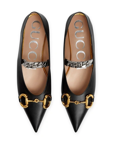 Shop Gucci Horsebit Ballerina Shoes In Black