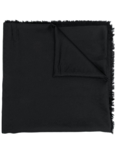 SAINT LAURENT LOGO JACQUARD SCARF - 黑色