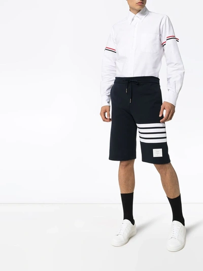 Thom Browne Pantaloncini Da Allenamento A 4 Barre In Blue