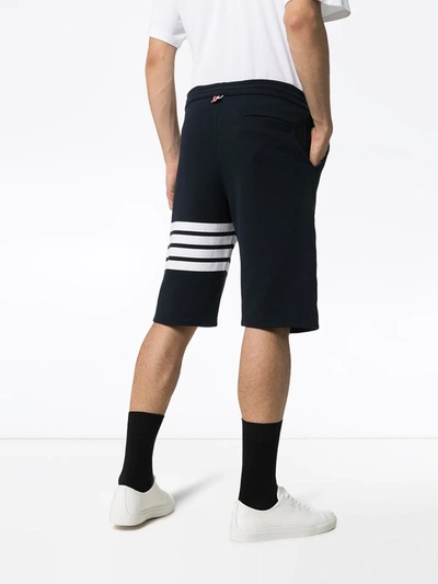 Shop Thom Browne Engineered 4-bar Jersey Track Shorts In Blue