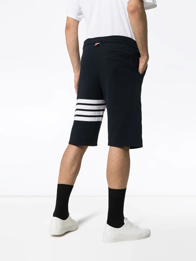 Thom Browne Pantaloncini Da Allenamento A 4 Barre In Blue