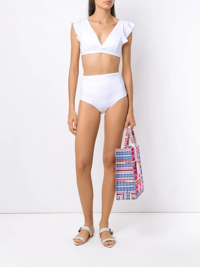 Brigitte Plain Bikini Set In White
