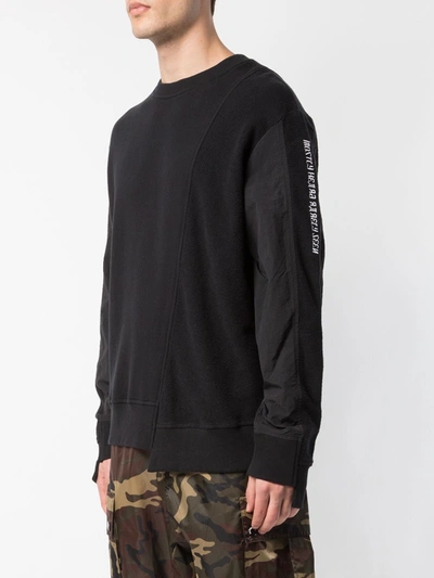 Shop Mostly Heard Rarely Seen Asymmetrical Seam Sweatshirt In Black