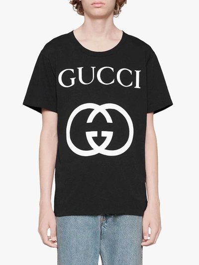 Shop Gucci Oversize T-shirt With Interlocking G In Black