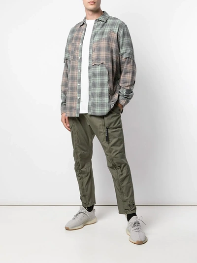 Shop Mostly Heard Rarely Seen Cut Me Up Plaid Shirt In Green