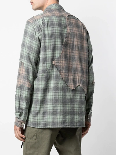 Shop Mostly Heard Rarely Seen Cut Me Up Plaid Shirt In Green