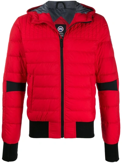 Shop Canada Goose Fitted Hooded Puffer Jacket In Red