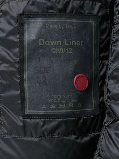 Ten C Black Hooded Reversible Down Jacket In Black