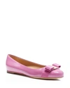 Ferragamo 'varina' Leather Flat In Anemone