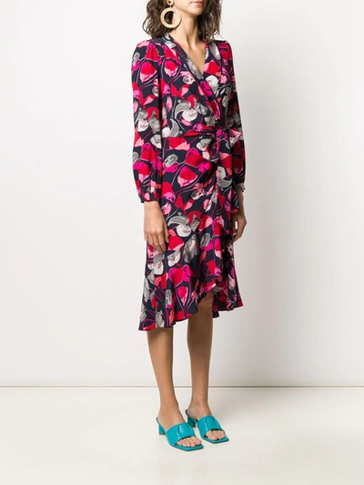 Shop Diane Von Furstenberg Floral Print Wrap Dress In Pink