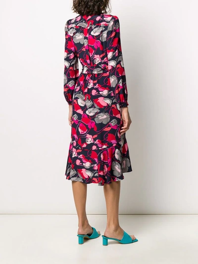 Shop Diane Von Furstenberg Floral Print Wrap Dress In Pink