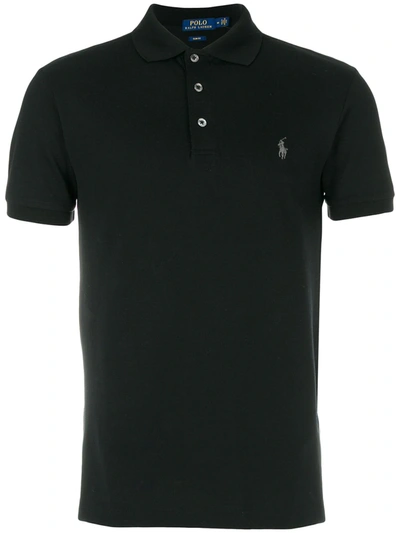 Shop Polo Ralph Lauren Slim Fit Polo Shirt In Black