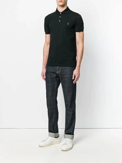 Shop Polo Ralph Lauren Slim Fit Polo Shirt In Black