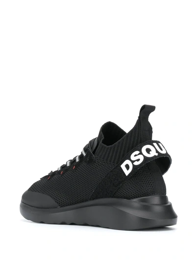 Shop Dsquared2 Logo Strap High-top Sneakers In Black