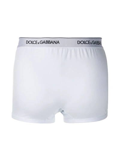 Shop Dolce & Gabbana Logo-waistband Boxer Briefs (pack Of Two) In White