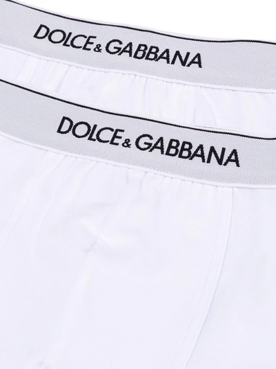 Shop Dolce & Gabbana Logo-waistband Boxer Briefs (pack Of Two) In White