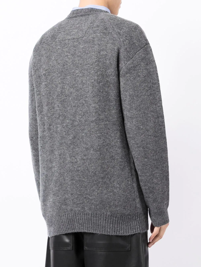 Shop Juunj Crew Neck Wool Sweater In Grau