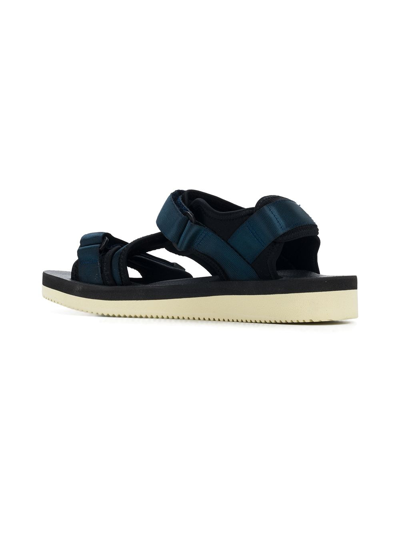 Shop Suicoke Touch-strap Fastening Sandals In Blue