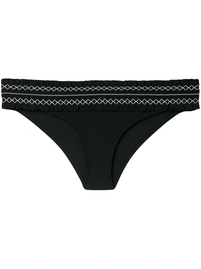 Shop Tory Burch Smocking Bikini Briefs In Black