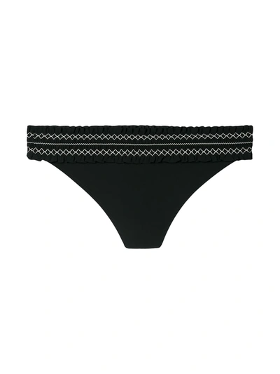 Shop Tory Burch Smocking Bikini Briefs In Black