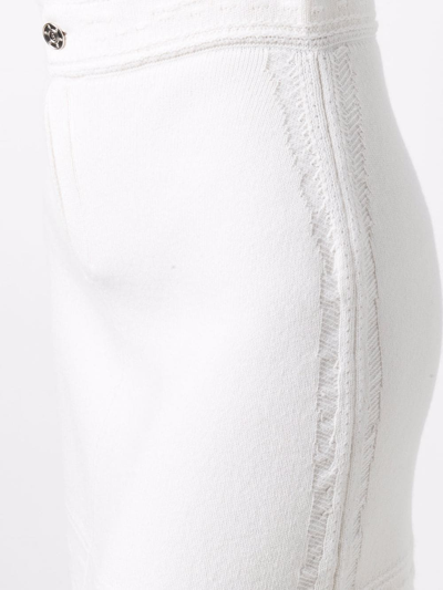 Barrie Cashmere-blend Mid-rise Skirt In White