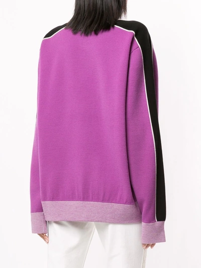 Shop Nagnata Embroidered Logo Jumper In Purple