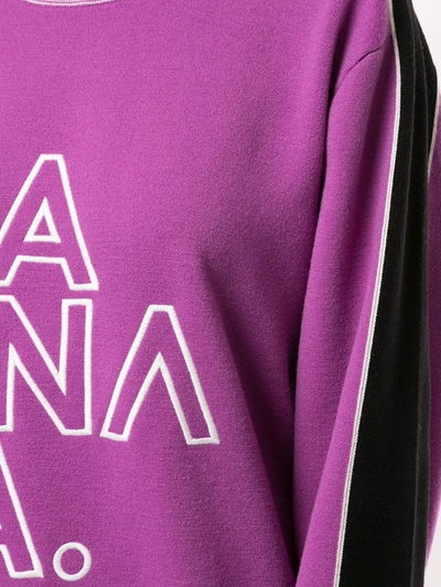 Shop Nagnata Embroidered Logo Jumper In Purple