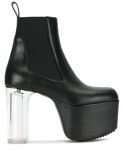 Shop Rick Owens Transparent Heel Boots In Black