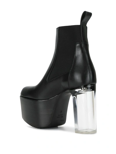 Shop Rick Owens Transparent Heel Boots In Black