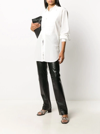 Shop Bottega Veneta Padded-detail Long-line Shirt In Neutrals