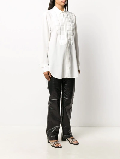 Shop Bottega Veneta Padded-detail Long-line Shirt In Neutrals