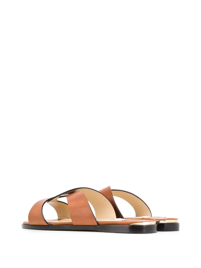 Shop Jimmy Choo Atia Crossover Sandals In Neutrals