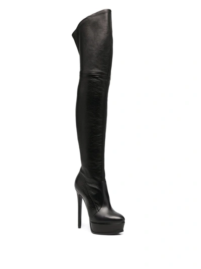 Shop Casadei Over The Knee Boots In Black