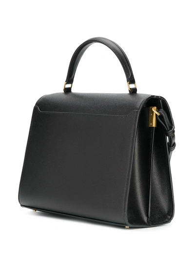 Shop Saint Laurent Cassandra Medium Top Handle Bag In Black