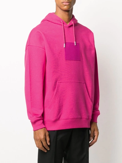 Shop Givenchy Logo Square Patch Hoodie In Pink