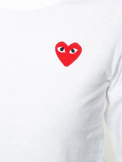 Shop Comme Des Garçons Play Heart Logo T-shirt In White