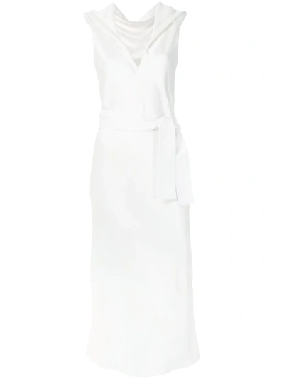 Shop Gloria Coelho Belted Midi Dress In White