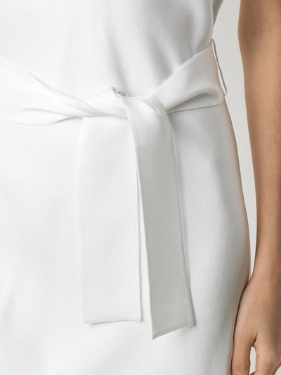 Shop Gloria Coelho Belted Midi Dress In White