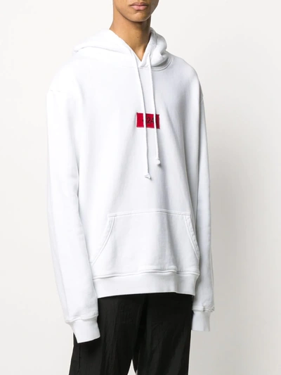 Shop 424 Embroidered Logo Patch Boxy Fit Hoodie In White