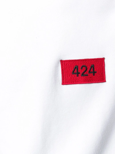 Shop 424 Embroidered Logo Patch Boxy Fit Hoodie In White