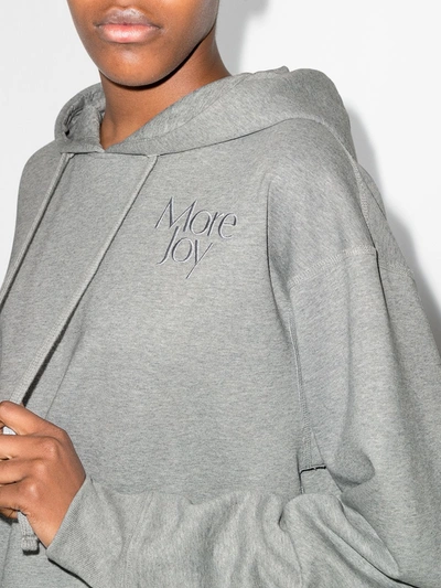 More Joy Logo-embroidered Cropped Hoodie In Grau