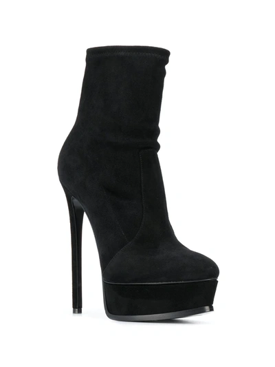 Casadei Blade Stiletto Platform Boots In Black