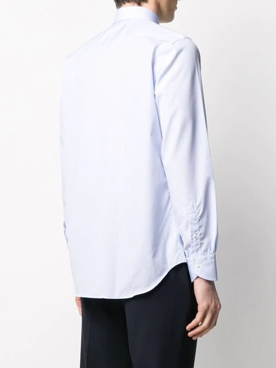 Shop Canali Striped Print Shirt In Blue