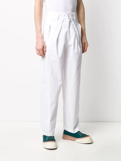 Shop Jacquemus Le Pantalon Lavandou Wide-leg Trousers In White