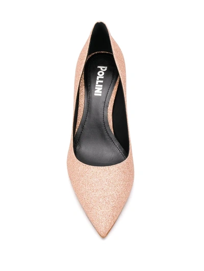 Shop Pollini Glitter-covered Mid-high Pumps In Pink