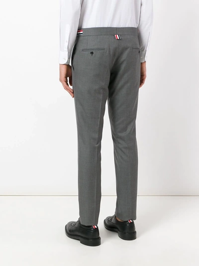 Thom Browne Classic Backstrap Side Tab Wool Pants In Grey