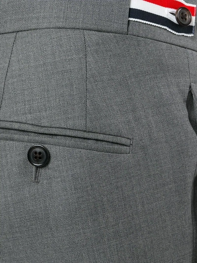 Thom Browne Classic Backstrap Side Tab Wool Pants In Grey