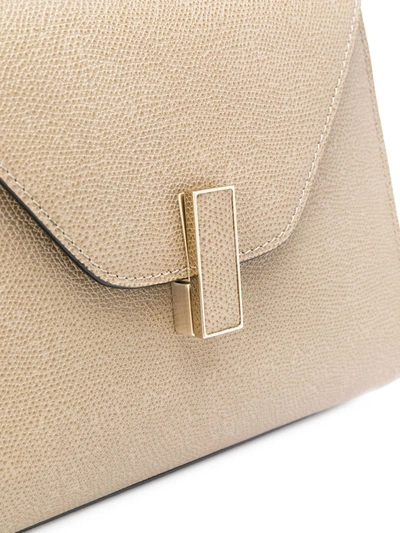 Valextra Tonal Plaque Crossbody Bag In Neutrals