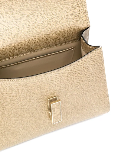 Valextra Tonal Plaque Crossbody Bag In Neutrals
