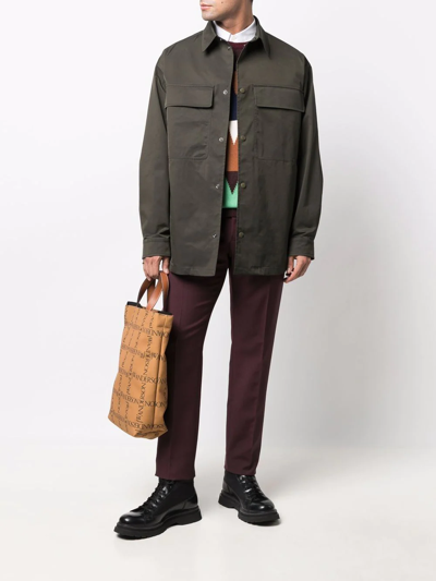 Shop Valentino Shirt-style Jacket In Green